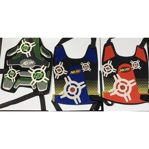 NERF Dart Tag Chest Shield Target Vests Red,Blue,Green Lot of 3 Adjustable Strap